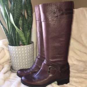Nine West brown knee high boots Size 7 zip up🥰
